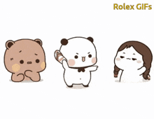 a cartoon of three bears with a speech bubble that says ' bhaga yaha se bhaga ' on it