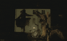 a shadow of a ballerina is cast on a wall