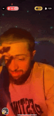 a man with a beard is wearing a shirt that says bad