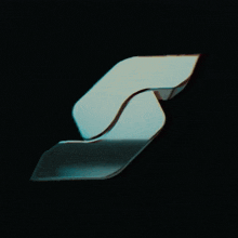 the letter s is on a black background with a swirl