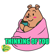 Thinking Of You Pants Bear GIF - Thinking Of You Pants Bear Pink Heart GIFs