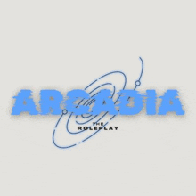 the logo for the roleplay is blue and white and looks like a galaxy .