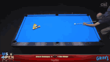 a pool table with griff 's written on it