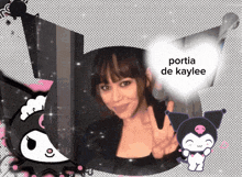 a picture of a woman with a heart that says portia de kaylee on it