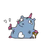 a pixel art drawing of a hamster and a mouse