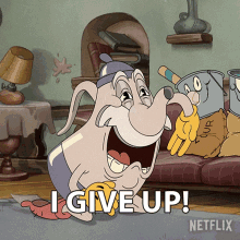 I Give Up Elder Kettle GIF - I Give Up Elder Kettle The Cuphead Show GIFs