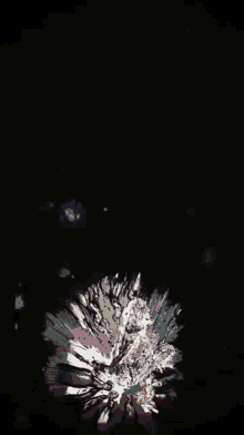 a black and white painting with the letter r visible