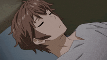 a cartoon character sleeping with his eyes closed