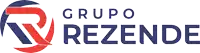 a logo for grupo rezende with a red and blue circle in the middle