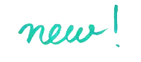 the word new is written in a cursive style