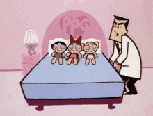Out Of Bed GIF - The Powerpuff Girls Professor Utonium Blossom GIFs