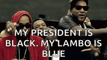 a man in a red hoodie says my president is black