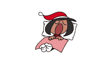 a cartoon of a person wearing a santa hat