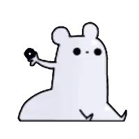 a cartoon drawing of a mouse holding a donut .