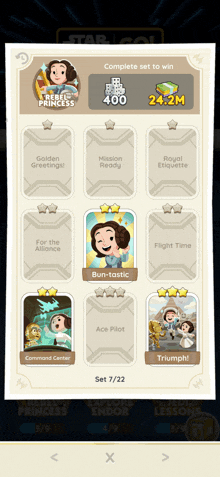 a screenshot of a game that says rebel princess on it