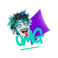a drawing of a clown with the word omg written below it