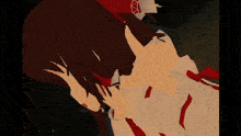 a computer generated image of a woman in a red dress