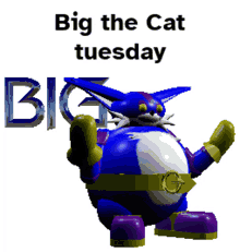 big the cat tuesday funny 3d model spinning