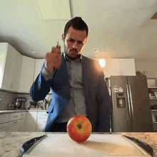 Slicing The Apple Daniel Labelle GIF - Slicing The Apple Daniel Labelle Chop The Apple GIFs