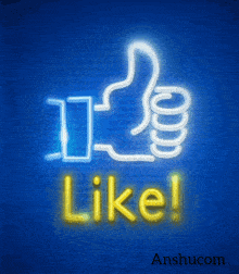 a neon sign with a thumbs up and the words like below it