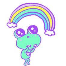 pastel rainbow frog sparkles sparkly