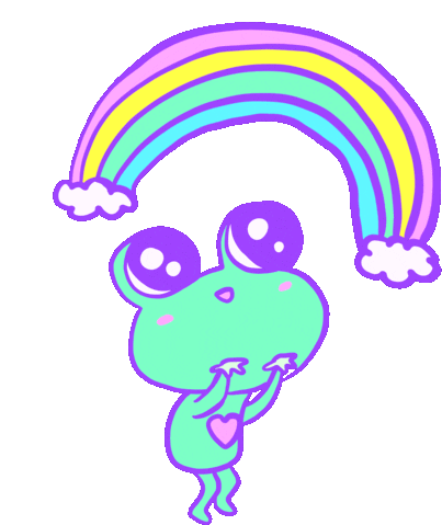 Pastel Rainbow Sticker - Pastel Rainbow Frog Stickers
