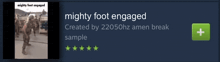 mighty foot engaged created by 22050hz amen break sample 5 stars