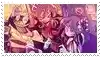a stamp with a picture of a group of anime characters on it .