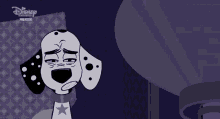 a dalmatian with a cone around its head is holding a telescope in front of a window