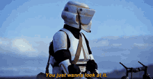 The Mandalorian Scout Trooper GIF - The Mandalorian Scout Trooper You Just Wanna Look At It GIFs