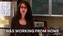 i was working from home liz lemon 30rock wfh at home working