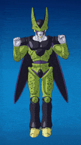 a cartoon character with a purple stripe on his chest