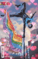a comic book cover of nightwing 81 with a rainbow flag