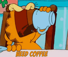 Garfield Coffee GIF - Garfield Coffee Need Coffee GIFs