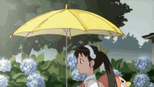 八九寺真宵 アニメ　傘　雨　晴れる　雨が止んだ GIF - Hachikuji Mayoi Umbrella GIFs