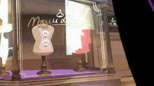 a mannequin is displayed in front of a store window that says " manu de luxe "