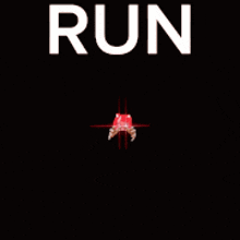 a picture of a cartoon girl with the word run on it