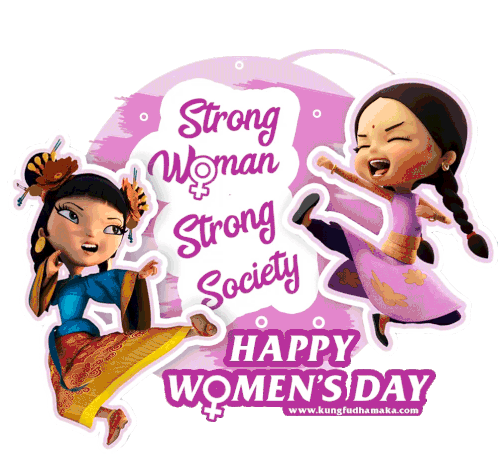 Strong Women Strong Society Sticker - Strong Women Strong Society Happy Women Day Stickers