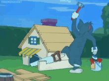 build tom and jerry building house making working