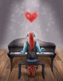 Playing Piano Musical Instrument GIF - Playing Piano Musical Instrument Red Heart GIFs