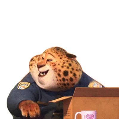 Aww Officer Clawhauser Sticker - Aww Officer Clawhauser Zootopia Plus Stickers