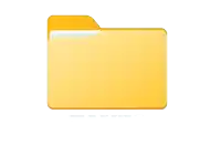a yellow folder with a white stripe on the top