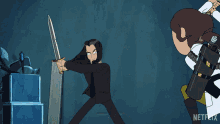 Fighting With Swords Keanu Reeves GIF - Fighting With Swords Keanu Reeves Reagan Ridley GIFs