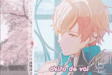 a picture of a boy with the name akito de val written on it