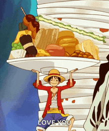 dinner time food monkey d luffy happy big plate