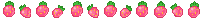 a row of pink flowers with green stems on a white background .