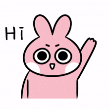 bunny hand wave over here i%27m here greeting