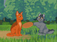 a cartoon drawing of a wolf with red eyes looking at the camera