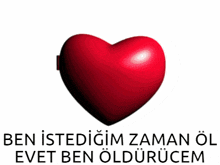 a heart with a picture of a boy and the words ben istedigim zaman ol evet ben oldurcem