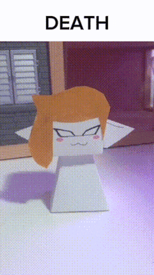 a paper doll with the word death on the top